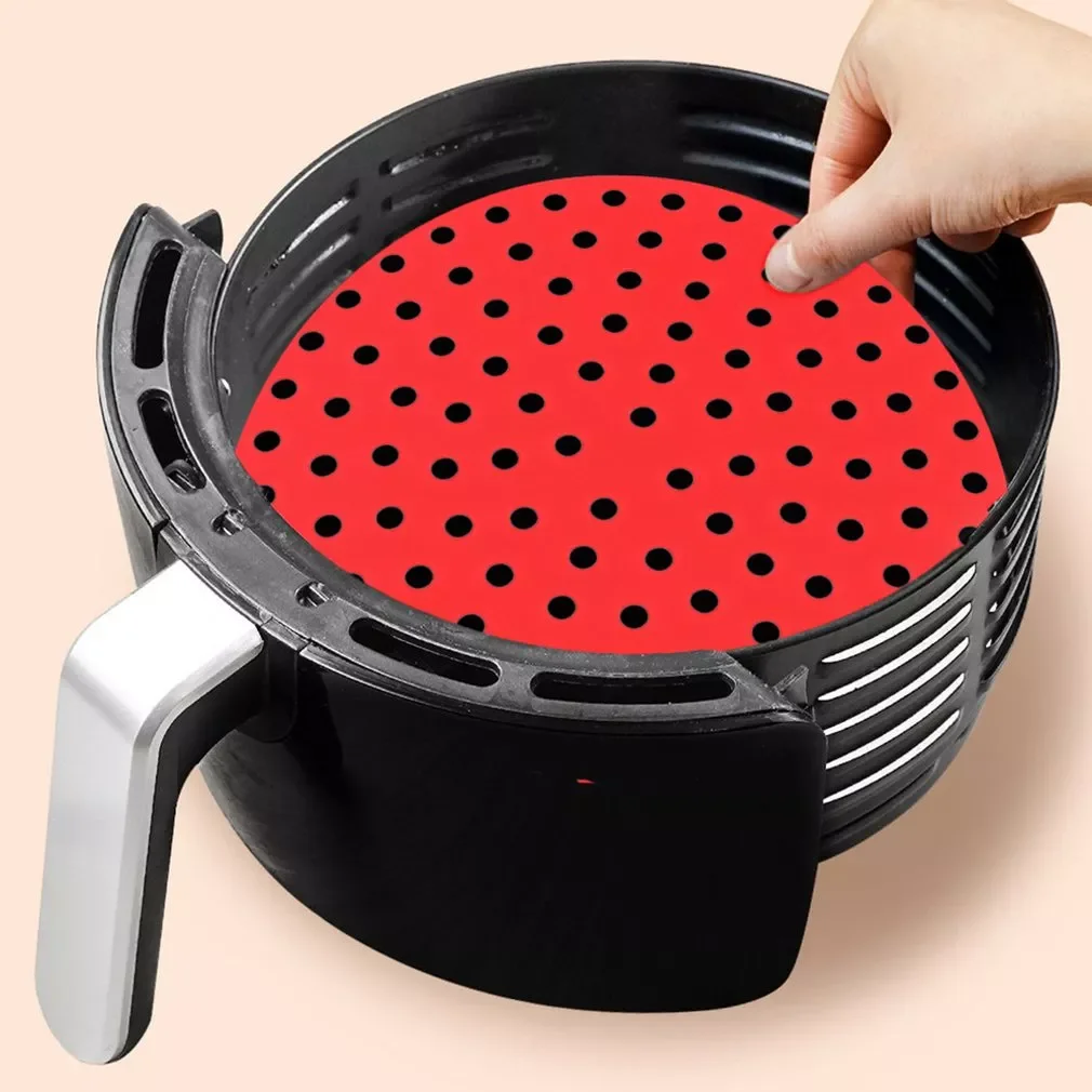

Round Air Fryer Silicone Accessories Air Fryer Non-stick Durable Pad Scale Place Mat Kitchenware