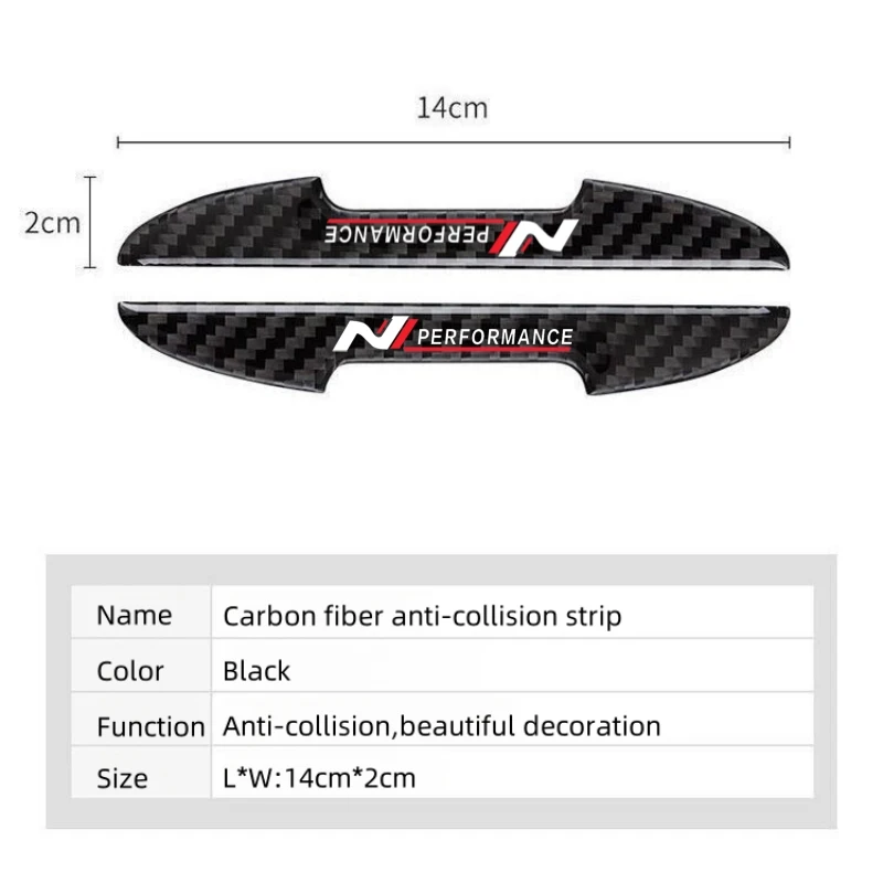 4 шт. защитная лента из углеродного волокна для боковых дверей автомобиля