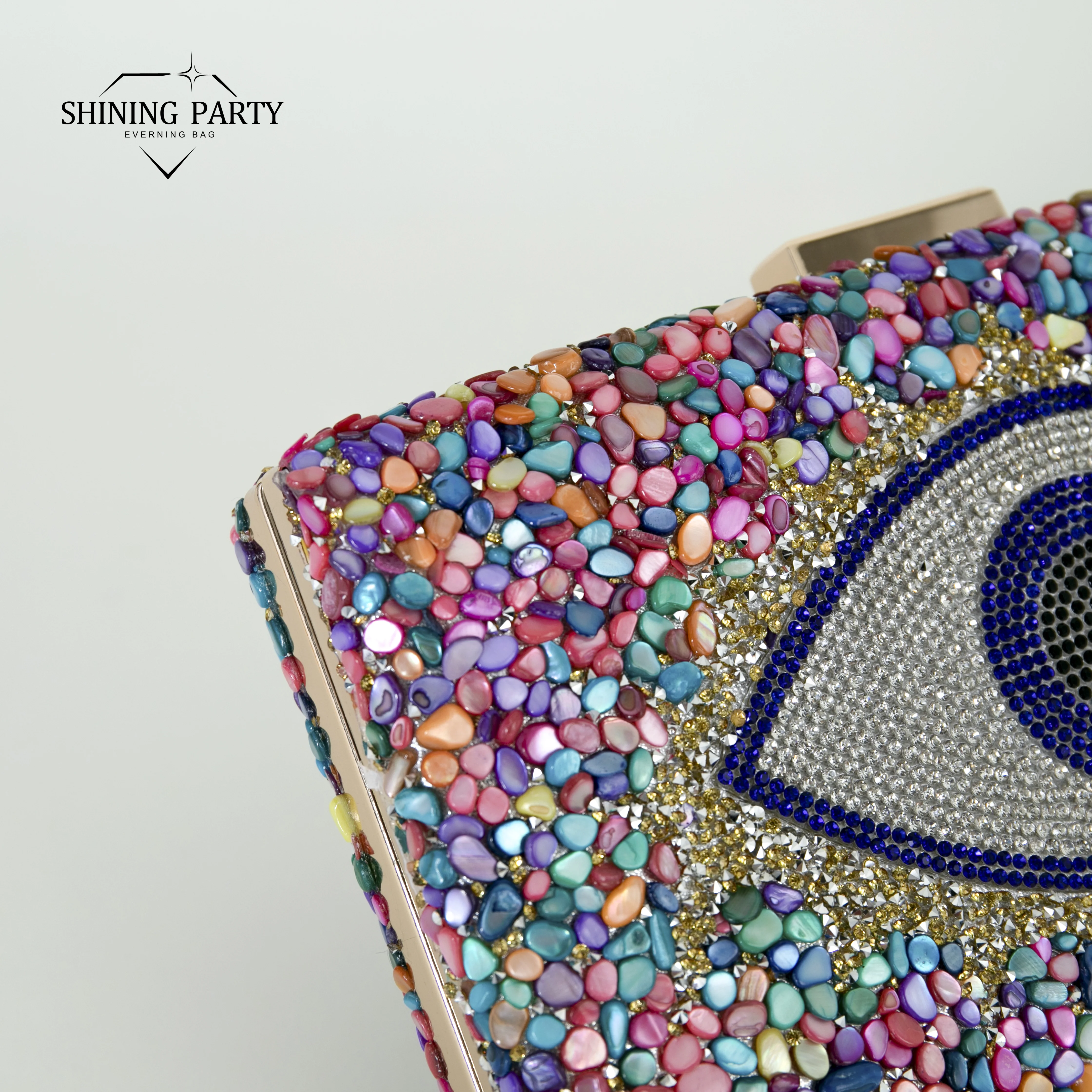 Акриловые вечерние сумки нового дизайна многоцветная Сумочка с блестками клатч