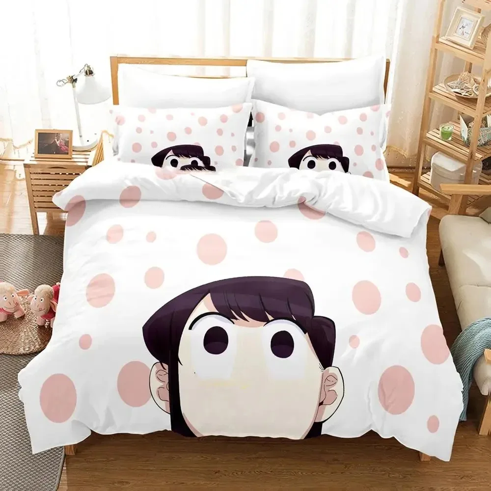Аниме Komi Can't Communicate Комплект постельного белья для мальчиков и девочек Twin Queen Size