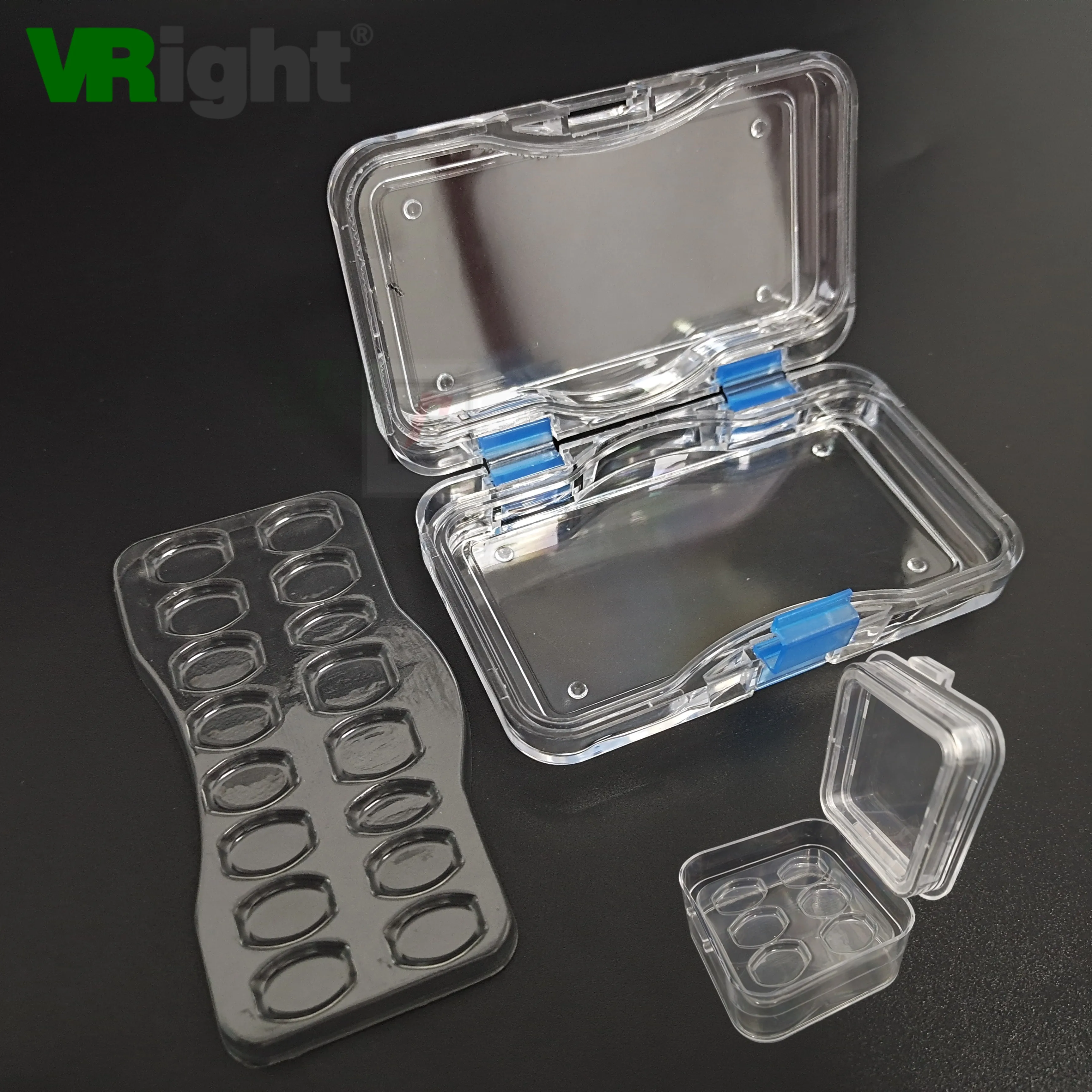 

5pcs Small Dental Crown Box with Transparent Flexible Film Dental Tooth Plastic Box Denture Storage Dentistry Tool Material