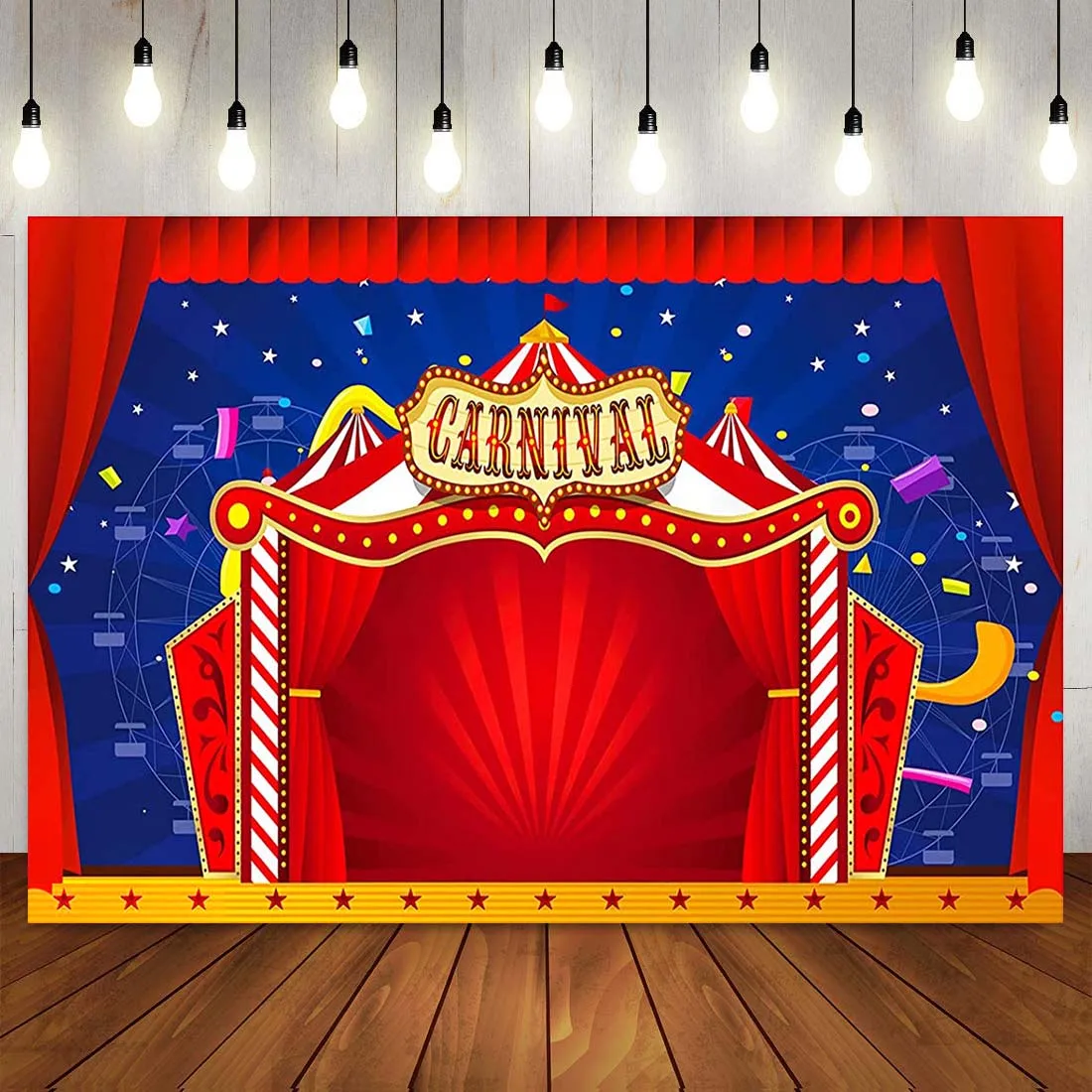 

Circus Theme Tent Backdrop Carnival Cake Banner for Kids Birthday Party Wall Decor Poster Photo Booth Photography Background