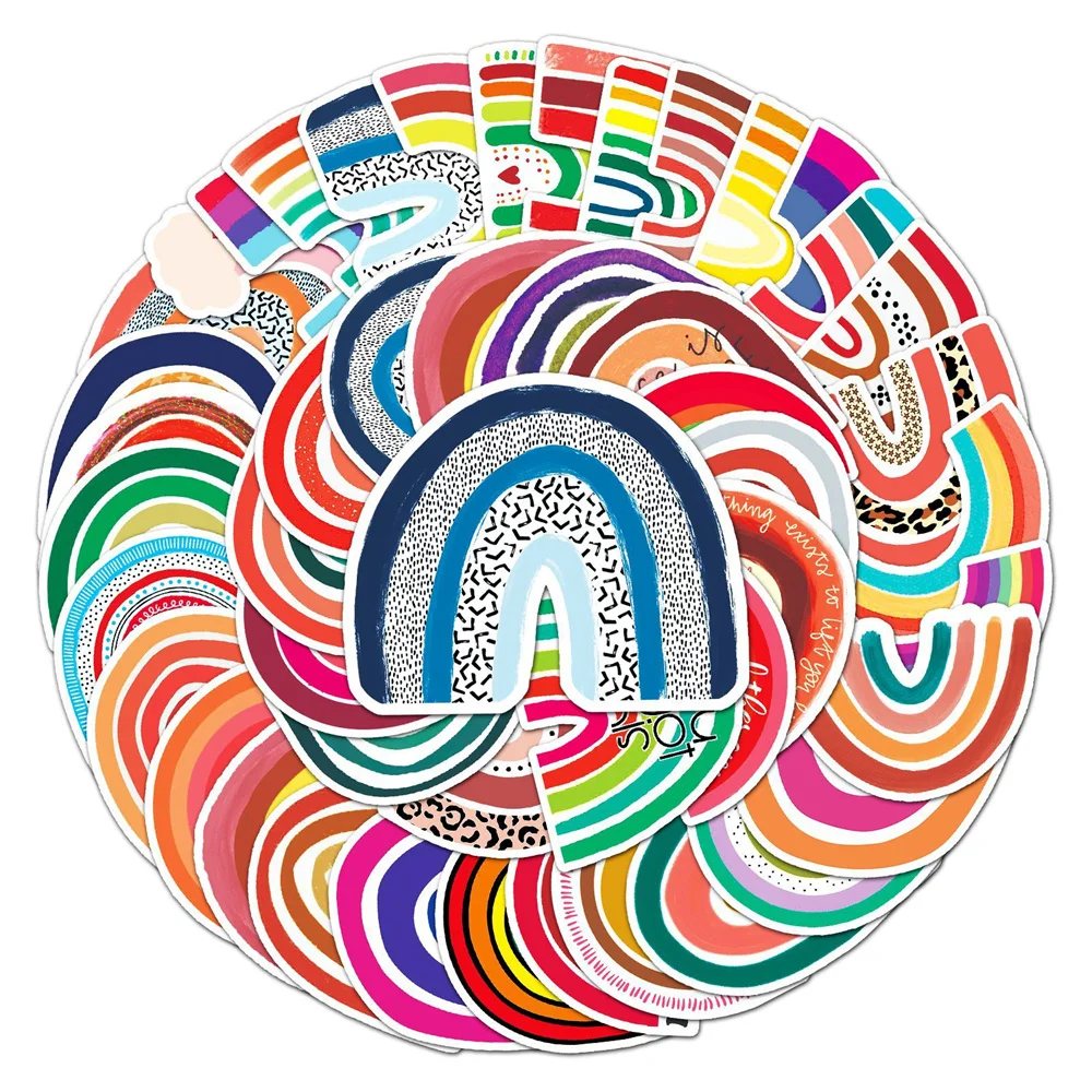 

10/30/50PCS Colorful Rainbow Bridge Cartoon Small Fresh Personality Creative Sticker Computer Phone Waterproof Sticker Wholesale