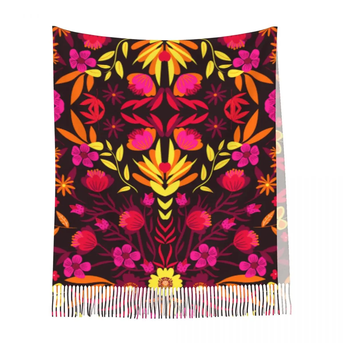 Индивидуальный Печатный традиционный мексиканский вышитый длинный ворс бахрома