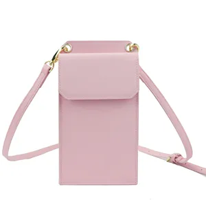 Personized Leather Women Shoulder Mobile Phone Bag Saffiano Leather Mini Crossbody Bag fit for Iphon in Pakistan