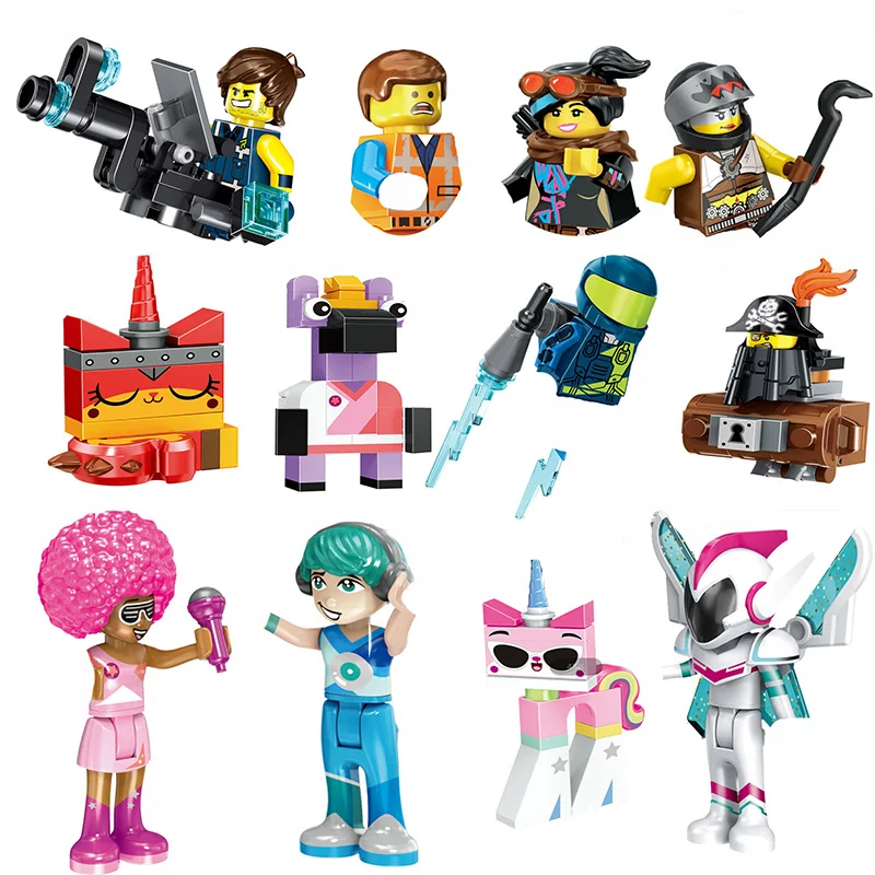 Одиночный конструктор мультипликационный персонаж Мелодия Zebe REX Unikitty Люси Tempo металлический медведь Единорог Кот кукла модель кирпич детская игрушка подарок