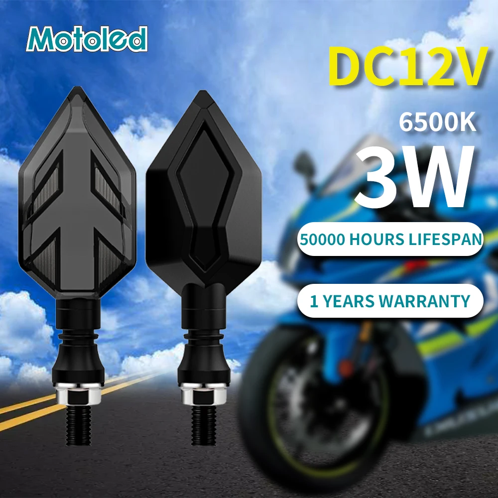 

Motoled 2pcs Universal LED Motorcycle Turn Signal Light 12V Water Flowing Flash Daytime Running Lights Indicator Blinker Lamp