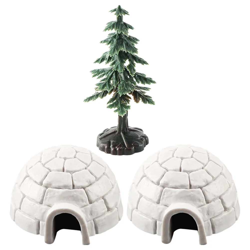 

Polar Igloo Christmas Tree Figurines Set Miniature Realistic Arctic Figures Toy Playset