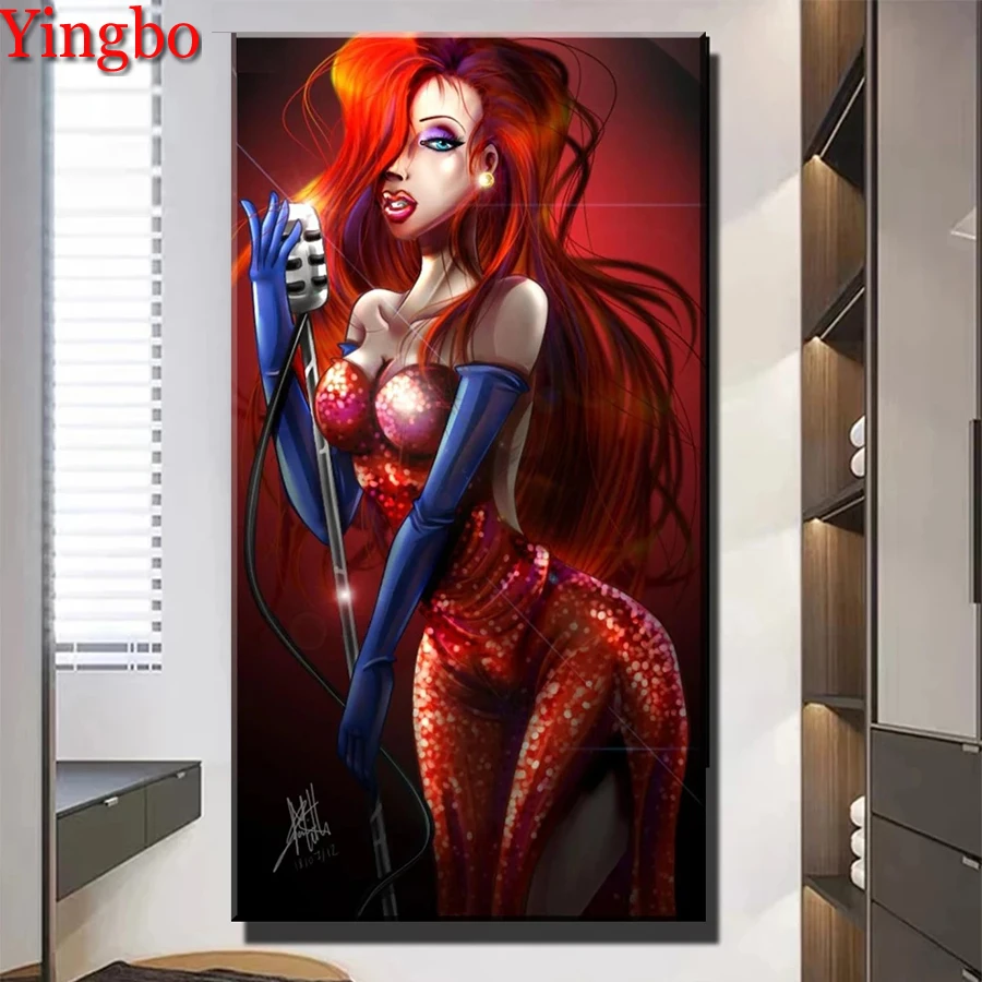 

5D DIY Diamond Painting Sexy Singer Woman Cross Stitch Kits Full Round Square Diamond Embroidery Rhinestone Mosaic Pattern