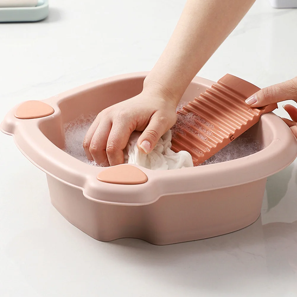 

Plastic Wash Basin Washing Washboard Laundry Tub Dormitory Hand Clothes Student