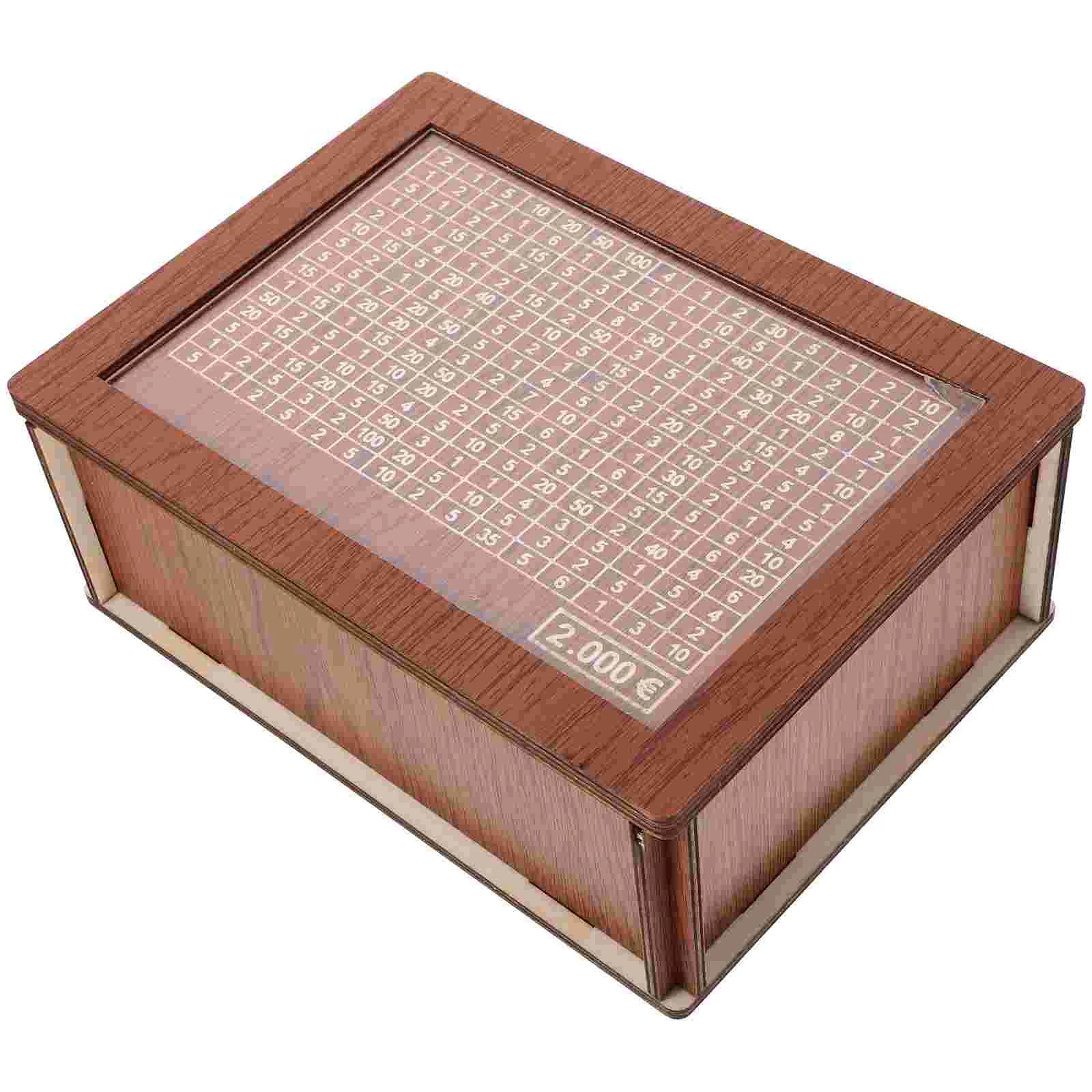 

Wooden Money Box for Money Box for Checking Money Box with Savings Targets and Numbers