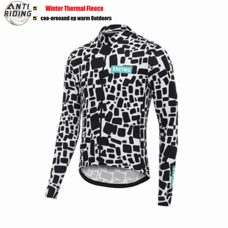 

Новая зимняя одежда Maillot Encymo, флисовая велосипедная Джерси с длинным рукавом, Мужская одежда, профессиональная команда, одежда для велосипеда на открытом воздухе