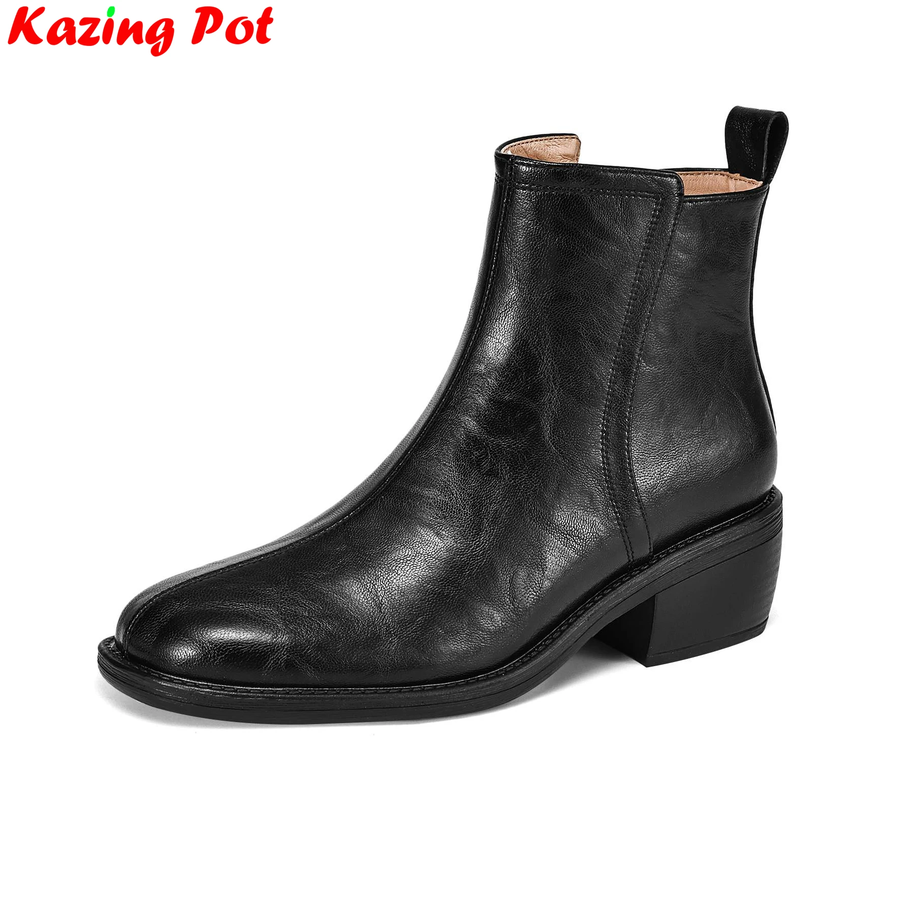 Женские ботильоны на молнии с круглым носком