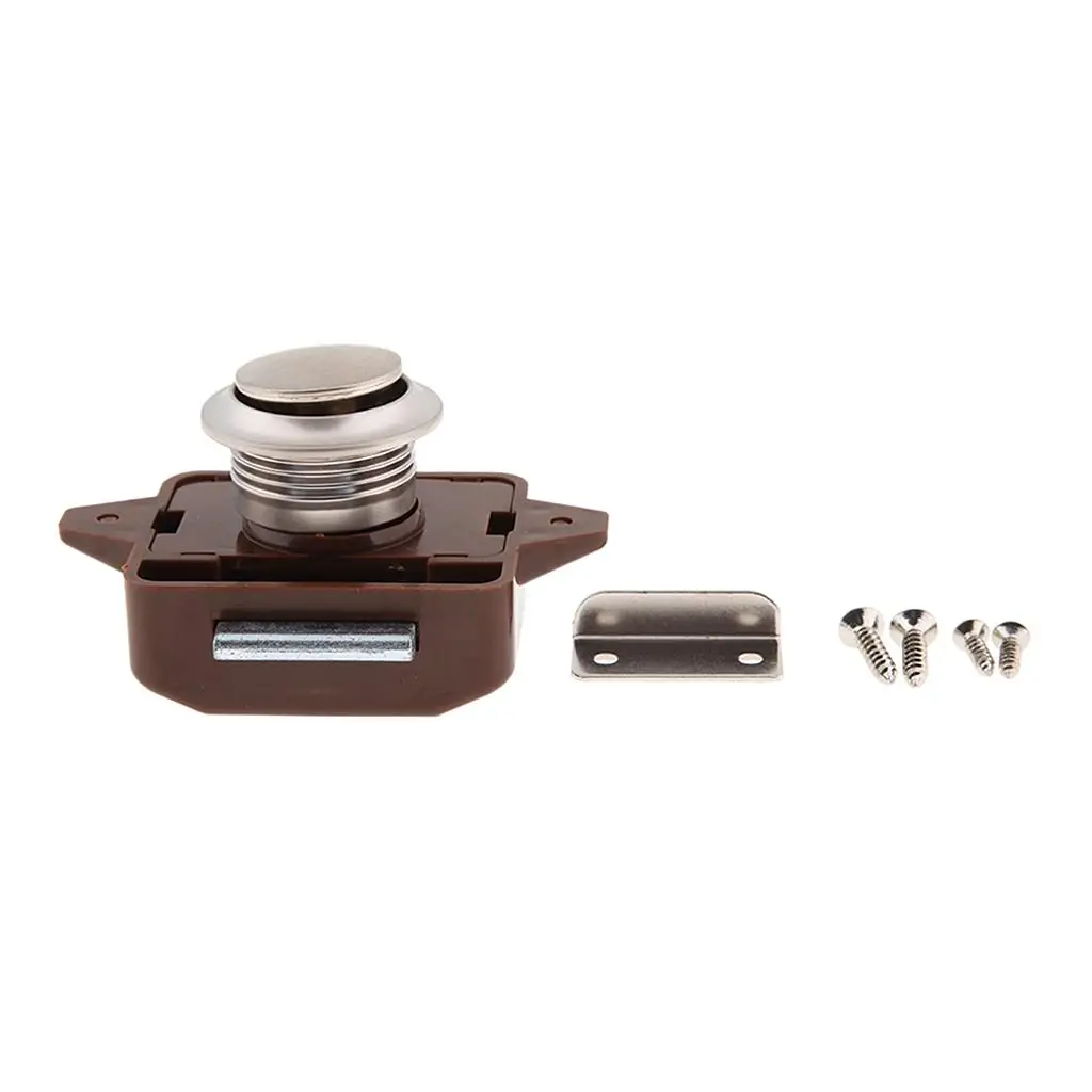 

Push Button Keyless For Marine RV Cabinet Cupboard Brown 11-18 mm