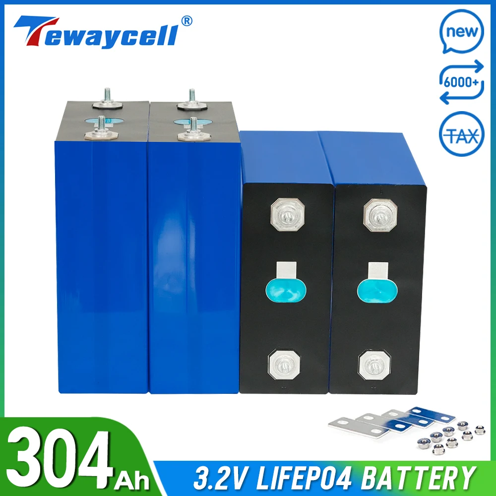Фото Совершенно новая аккумуляторная батарея Tewaycell 304Ah 3,2 В Lifepo4 EV304Ah 6000 циклов класса A 12 В 24 В 48 В, солнечная система «сделай сам» №1