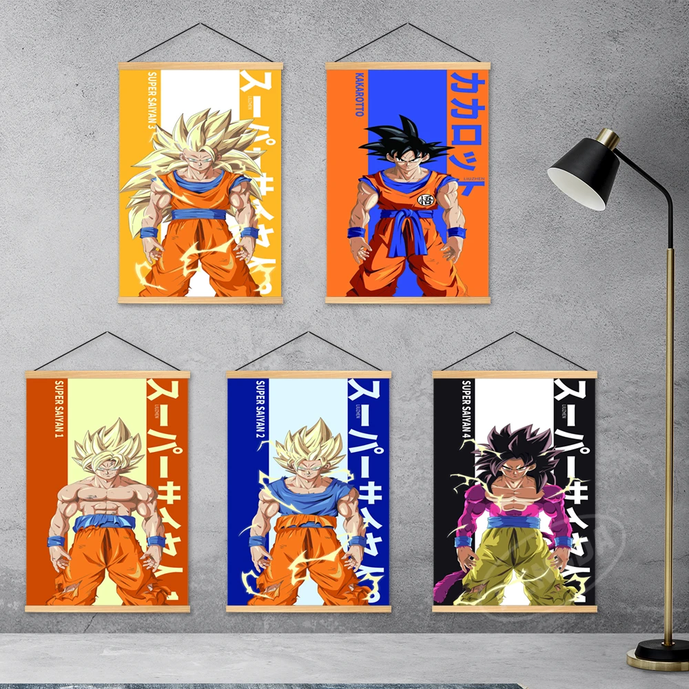 

Poster Anime Canvas Dragon Ball Print Goku Painting Super Saiyan Wall Art Broly Picture Son Gohan Home Decoration Hanging Wooden