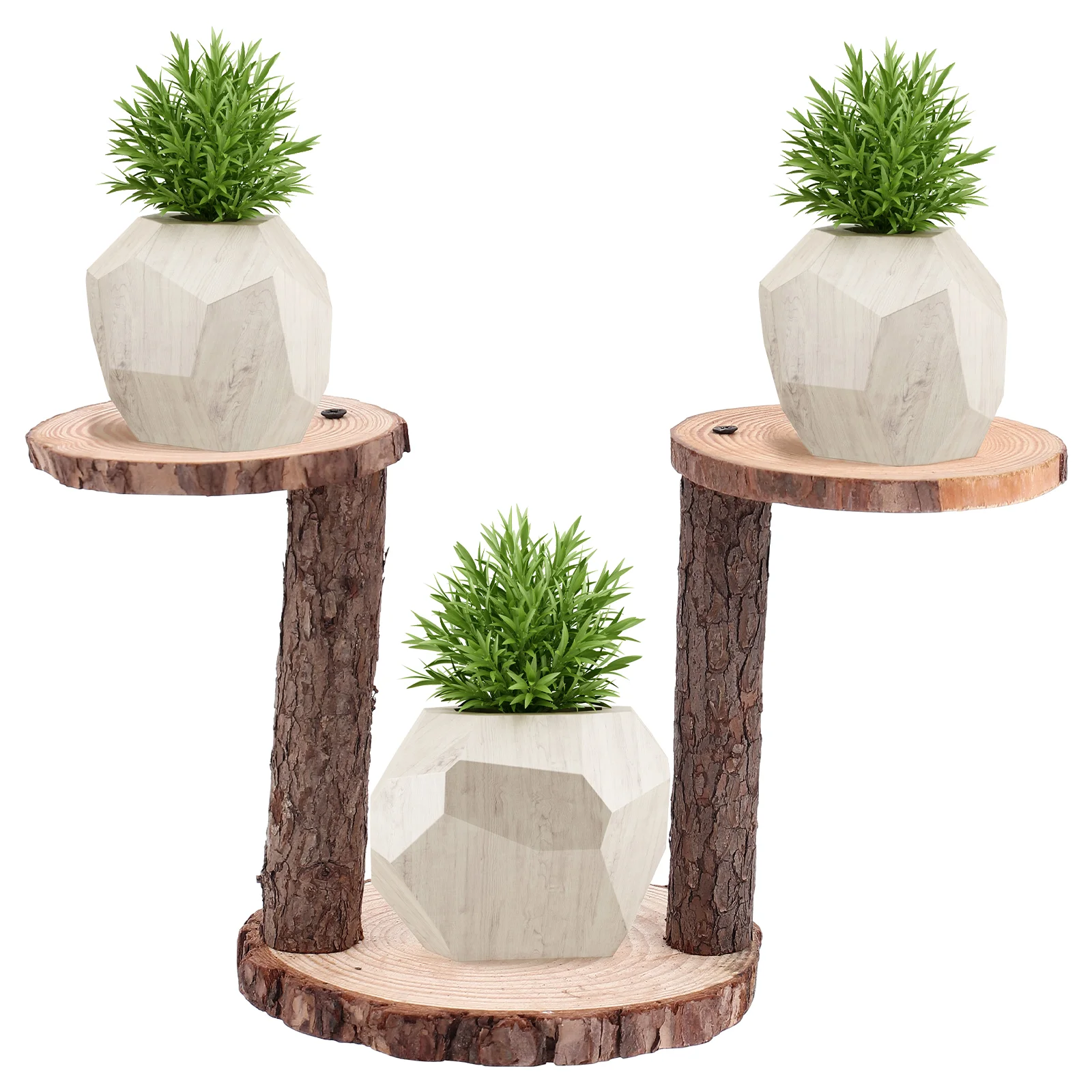 

1 Set Household Natural Color Flowerpot Rack Displaying Shelf Planter Holder for Home
