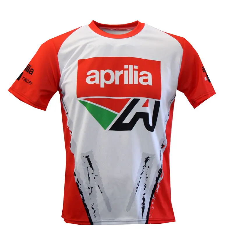 

Футболка для Aprilia Moto GP, новая летняя белая/красная Мужская футболка для мотоцикла, быстросохнущая рубашка для гоночной команды, для мотокрос...