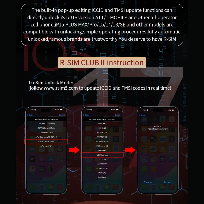 Новейший двухчиповый процессор R-SIM CLUB 2 RSIM eSim TMSI iPCC ICCID для iPhone SE 13 14 15 PRO MAX серии