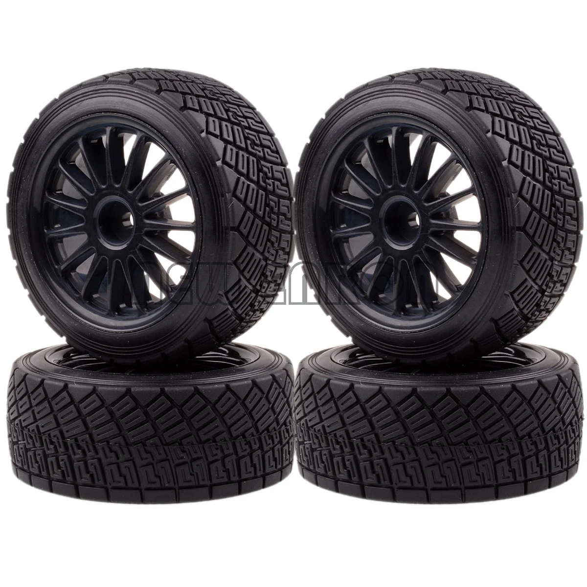 4pcs 1/10 RC Soft Rubber Touring Car Tire Tyre Wheel 3/6/9mm Offset 10043+21009 