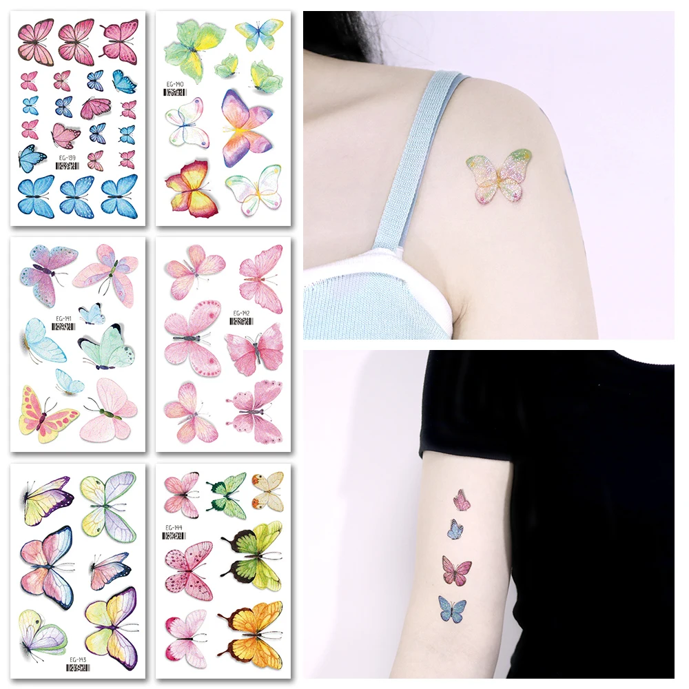 VeeCharm-тату с блестками в виде бабочки для девочек товары дня рождения вечеринки