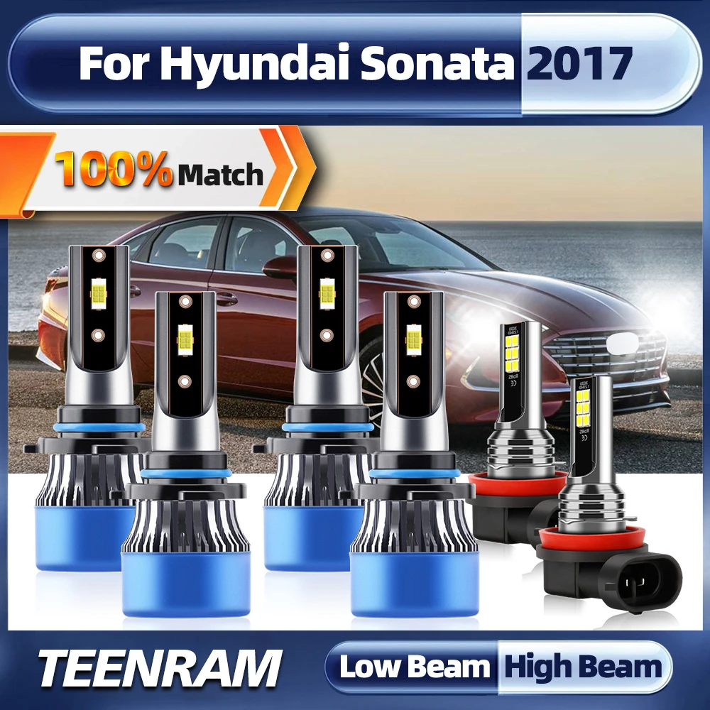 

Автомобильные фары Canbus, лампы для фар головного света дальнего и ближнего света, лампы головного света 12 В, 6000K, белые турбо Автомобильные противотуманные фары для Hyundai Sonata 2017