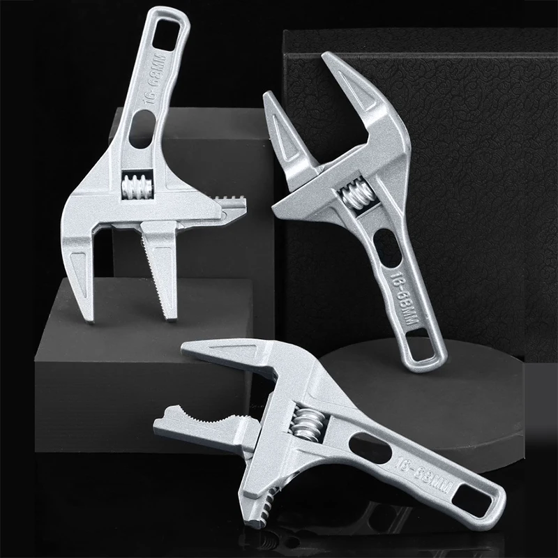 

Multifunction Adjustable Wrench Aluminum Alloy Open Wrench Large Universal Wrench Repair Tool For Bathroom Screw Water Pipe