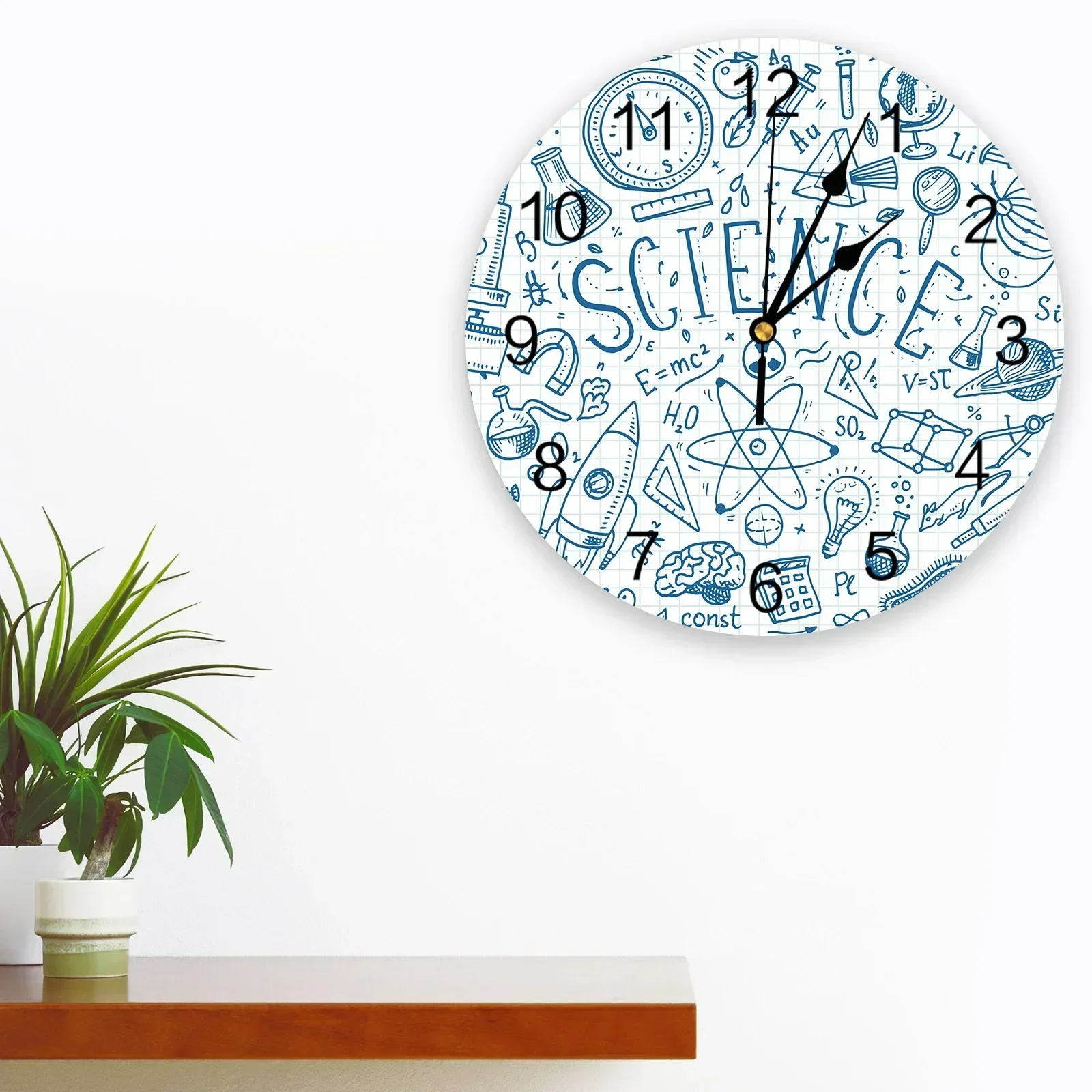 Часы настенные круглые с микроскопом изображение планеты для кухни Настольные