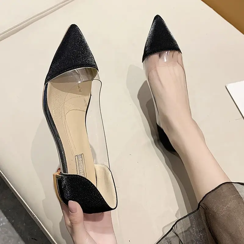 

Ladies Shoes Pink Transparent Women Footwear Flat Clear Pointed Toe New In Free Shipping Promotion Luxury Arrival 2023 A Offers