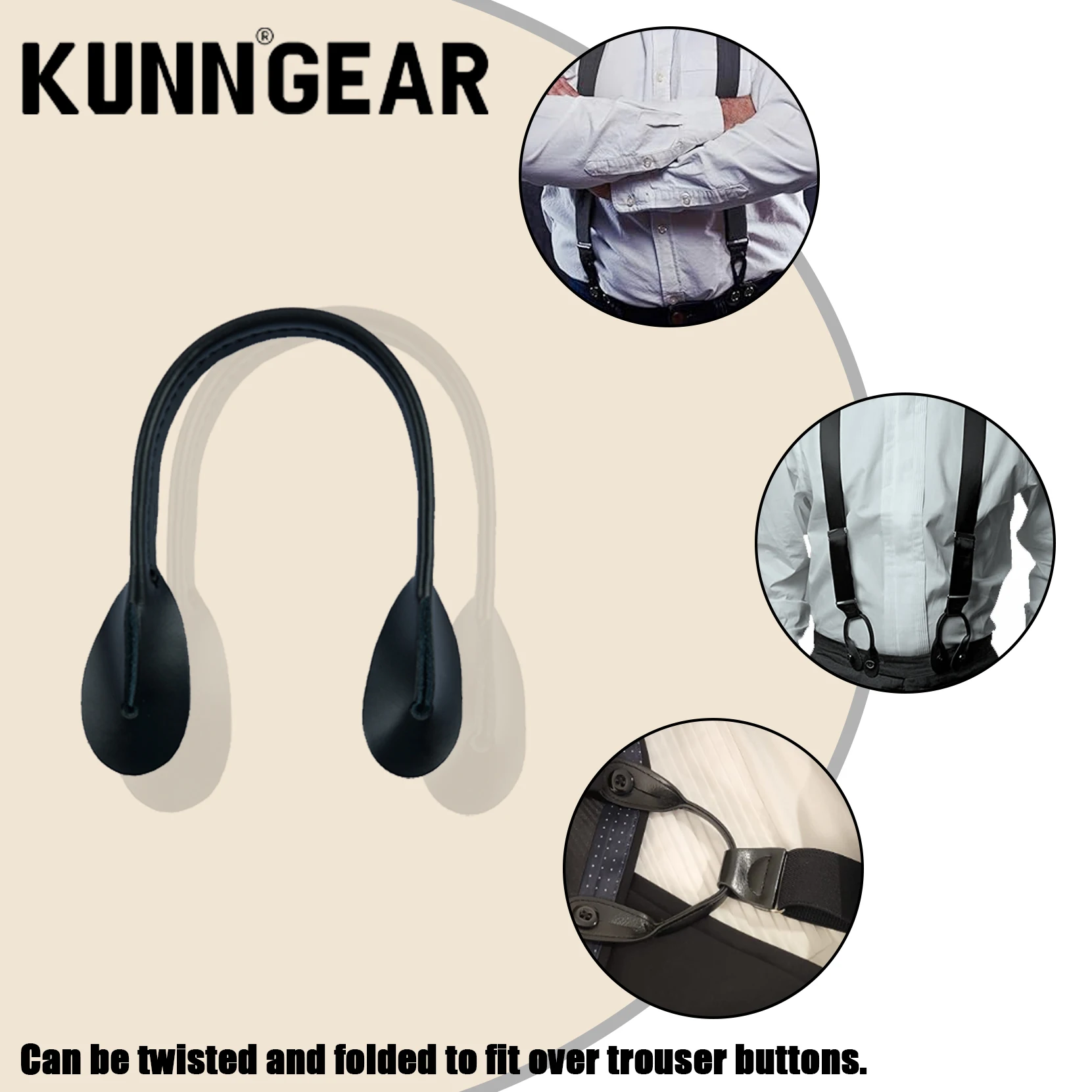 Подтяжки KUNN из натуральной кожи 4 шт. сменные подтяжки для кнопок