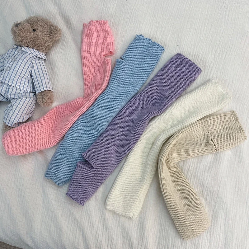 fashionable Knitted Foot Step Socks Mid-tube Warm Socks for Women Leg Warmers Ankle Foot Cover Cute Girl Pile Socks