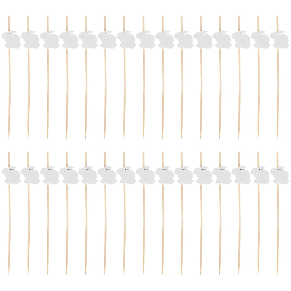 

Picks Cake Cocktail Sticks Bunny Easter Wooden Toothpicks Fruit Party Rabbit Dessert Sandwichdecor Decorations Cupcake Ornaments