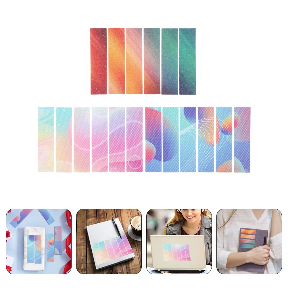 

18 Pcs Calm Stickers Adults Streamer Uneasy People Rough Texture Paper Adhesive Strip Phone Back