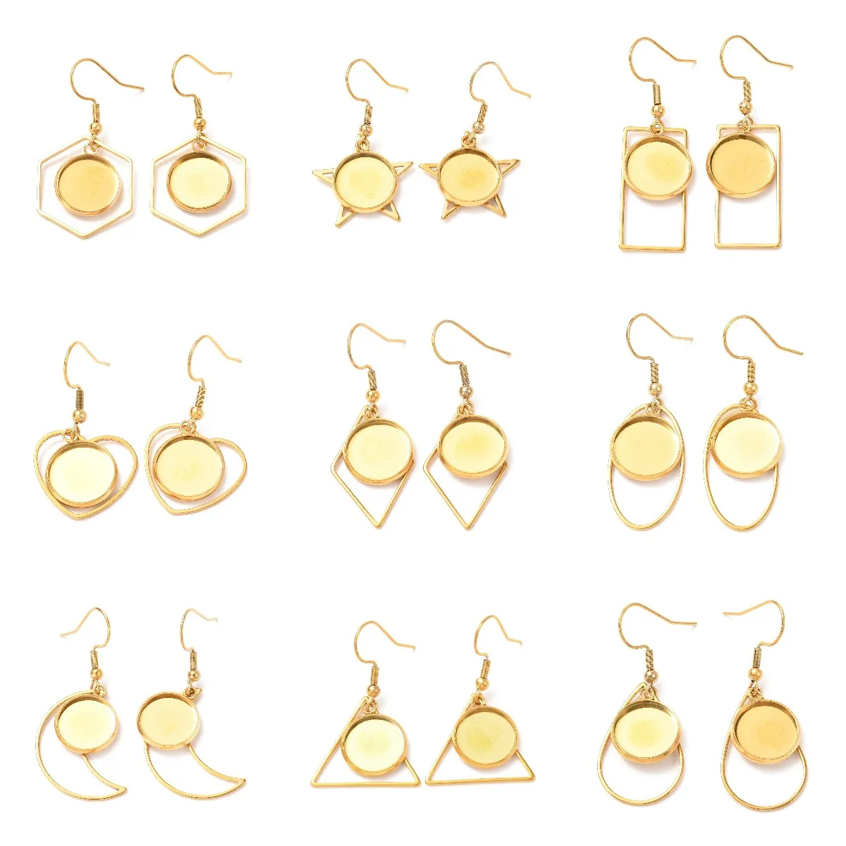 10 шт. Золотые серьги-Крючки из нержавеющей стали |