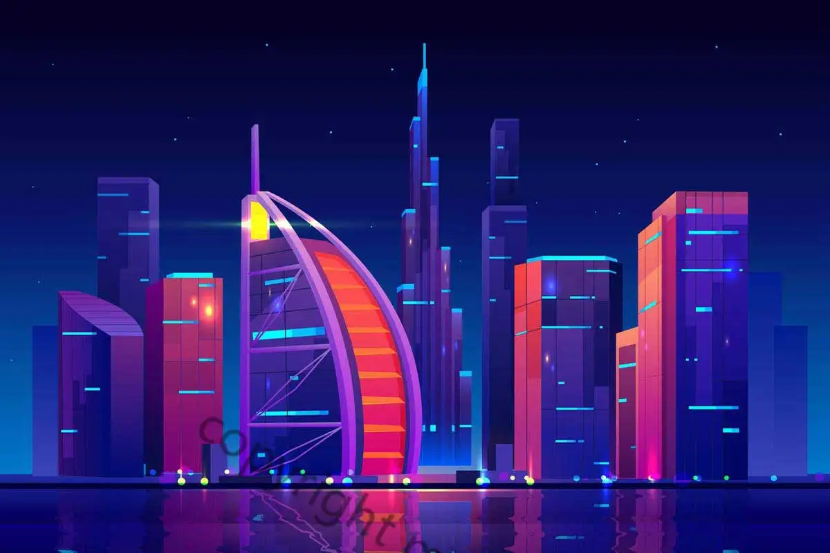 

Оловянная металлическая вывеска с изображением городского пейзажа Дубая, настенное украшение для комнаты, неоновый знак для дома, клуба, му...