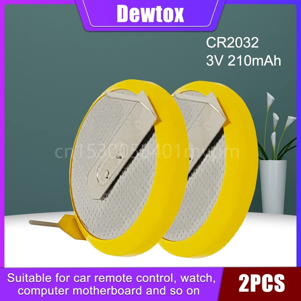 

2 шт., литиевая батарея Dewtox CR2032, 3 в
