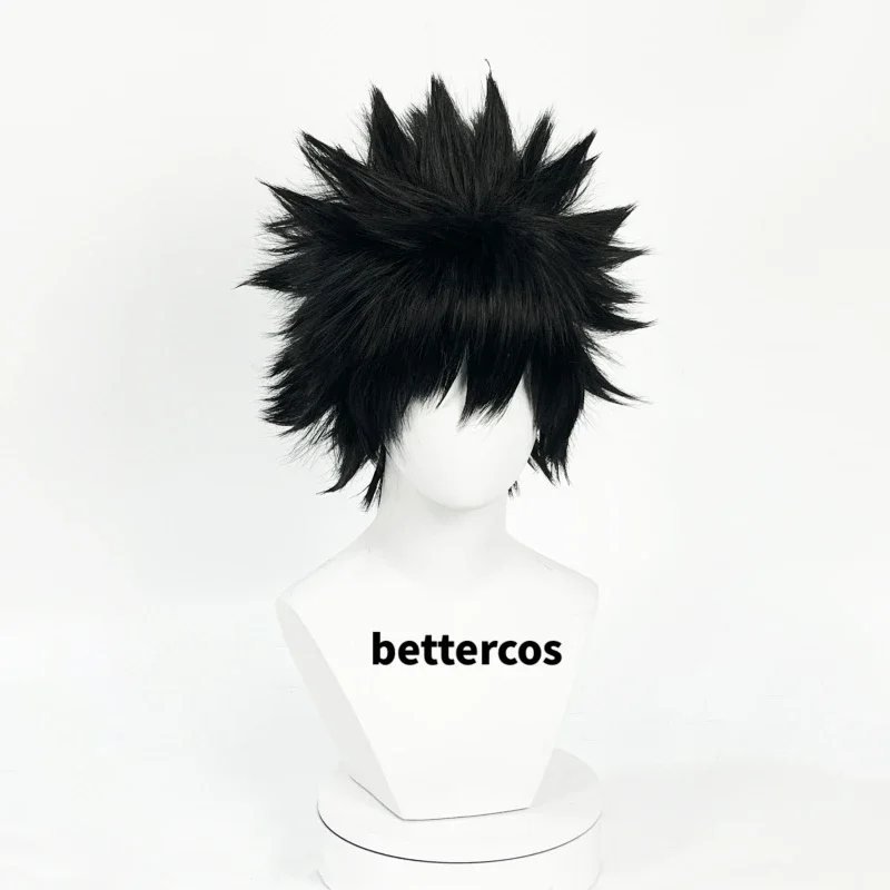 Парик для косплея Dhabi аниме короткие черные термостойкие синтетические волосы