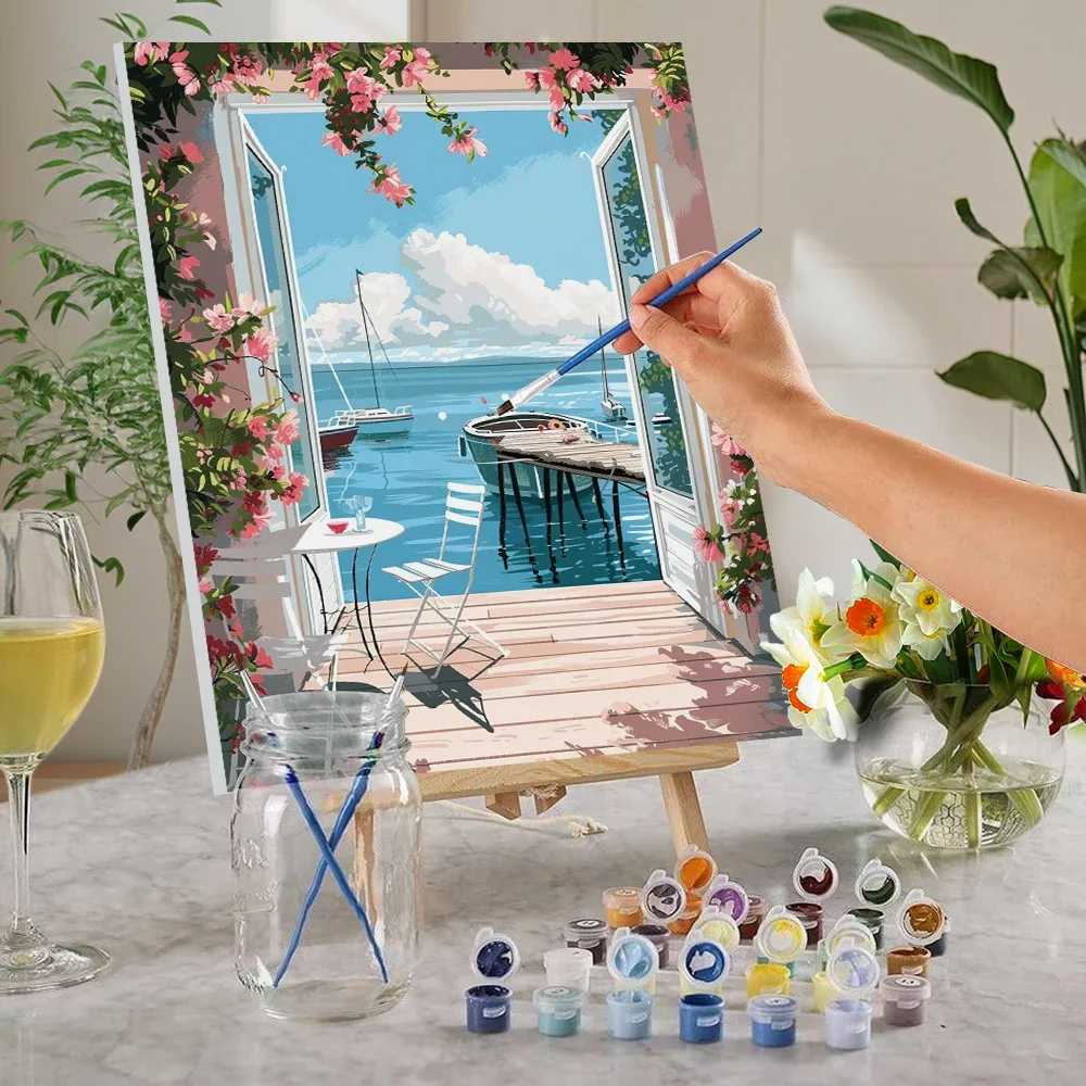 124108 Ручная роспись граффити своими руками островных пейзажей подарочный набор