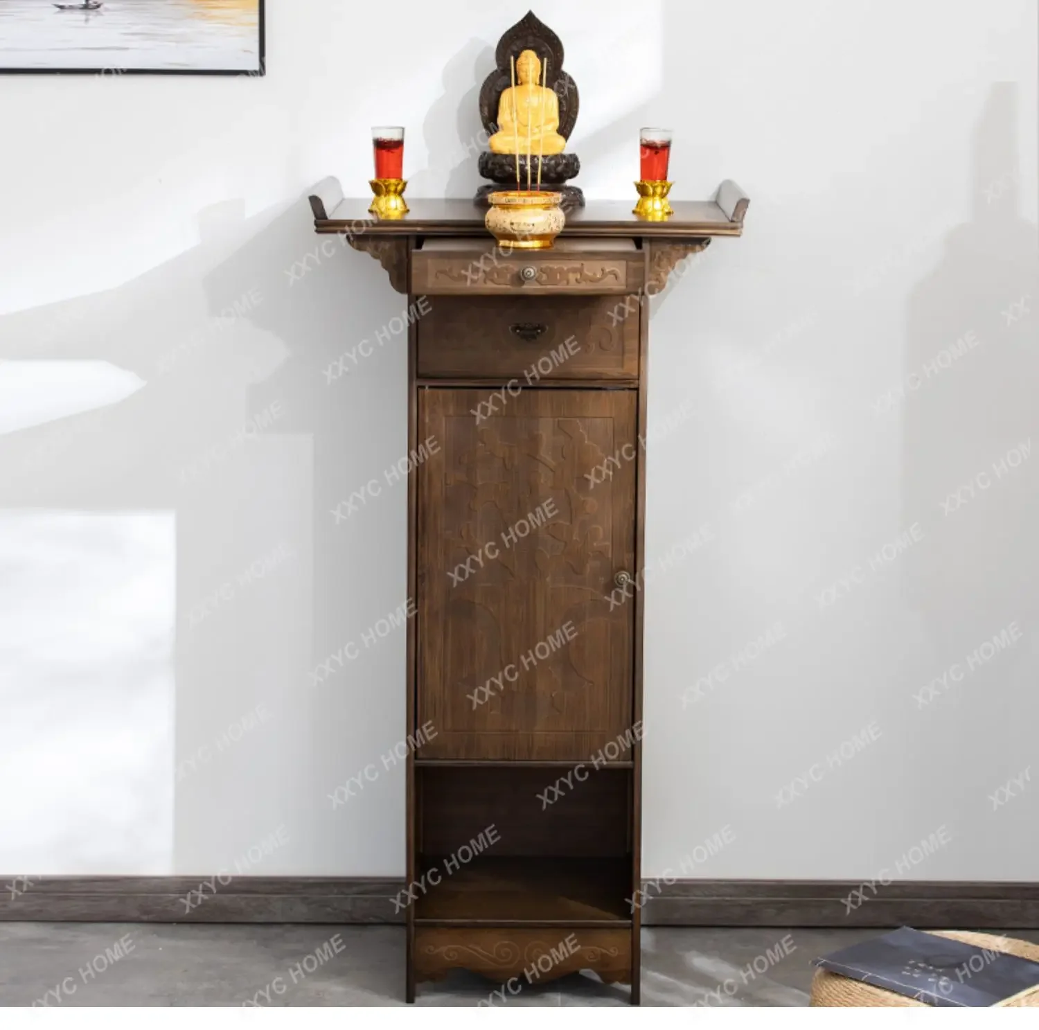 

Будда нишевый алтарь Будда буддистская будрия дом Новый китайский стиль благовония горелка стол гуанин Бог богатства поклонение стол