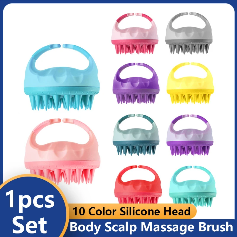 

10 Color Silicone Head Body Scalp Massage Brush Hair Washing Comb Shower Brush Bath SPA Massage Brush Hair Brush Body Care Tools