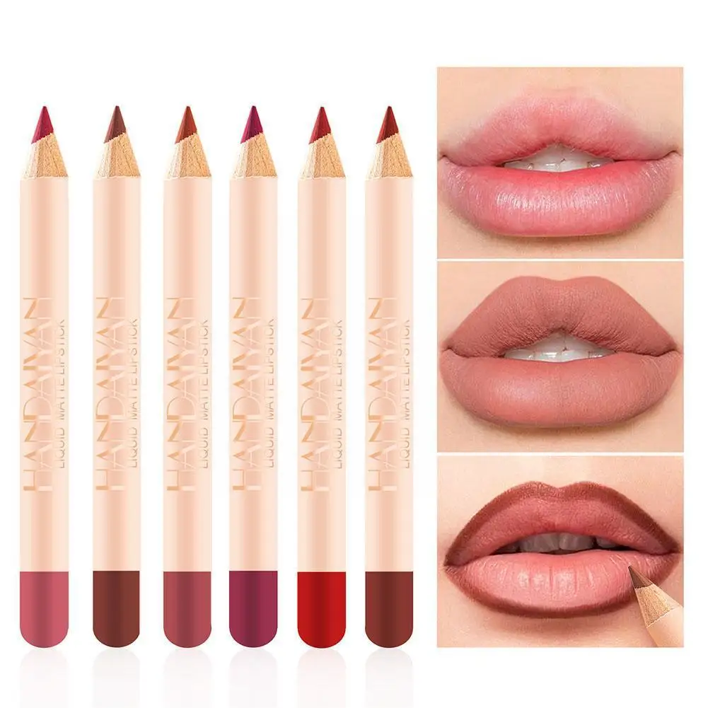 

Matte Nude Lipstick Lip Liner 2 In 1 Long Wearing Waterproof Lip Ink Crayon Built-in Sharpener Professional Makeup For Wome Y6S4