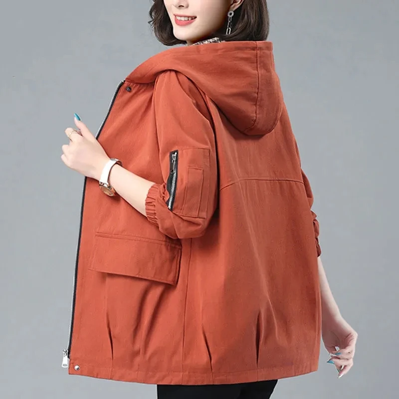 

Куртка женская короткая демисезонная с капюшоном, 5XL
