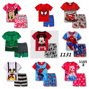 Imported Summer Children Pajamas Set Short Sleeve T Shirt Shorts Mickey Pyjamas Kids Boy Girls Pijamas Cartoo