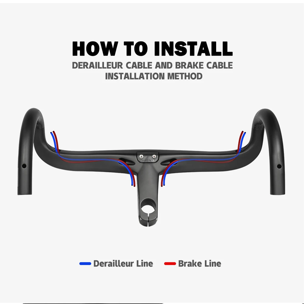 Полностью карбоновый Интегрированный руль для дорожного велосипеда TOSEEK 28 6 мм