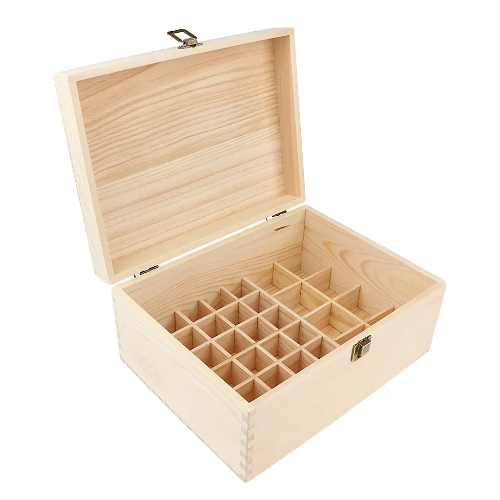 

NEW2022 Bottles Wooden Box Essential Oil Storage Case Organizer Includes Partial Removable Padding can be disassembled as you li