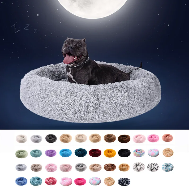 

Pet Kennel Four Seasons Round Plush Large Medium And Small Warm Donut Cat Kennel Dog Kennel Dog Bed For Dog Dog Mattress Cat Bed