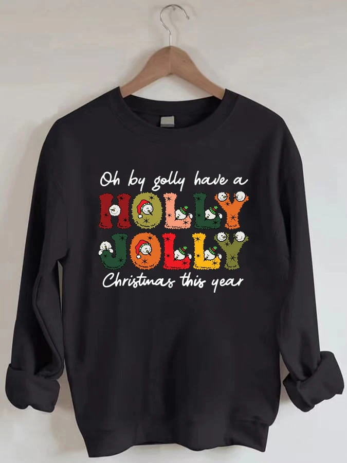 

Веселый Рождественский Повседневный Свитшот Holly Jolly