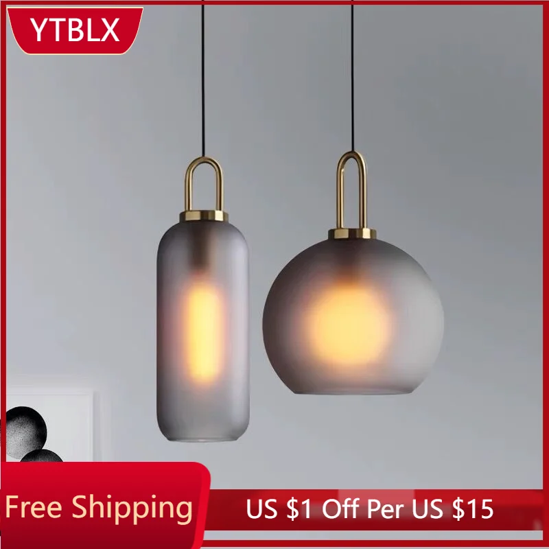 

Скандинавская современная люстра для ресторана, бара, индивидуальные прикроватные светодиодные светильники для спальни, подвесные светил...