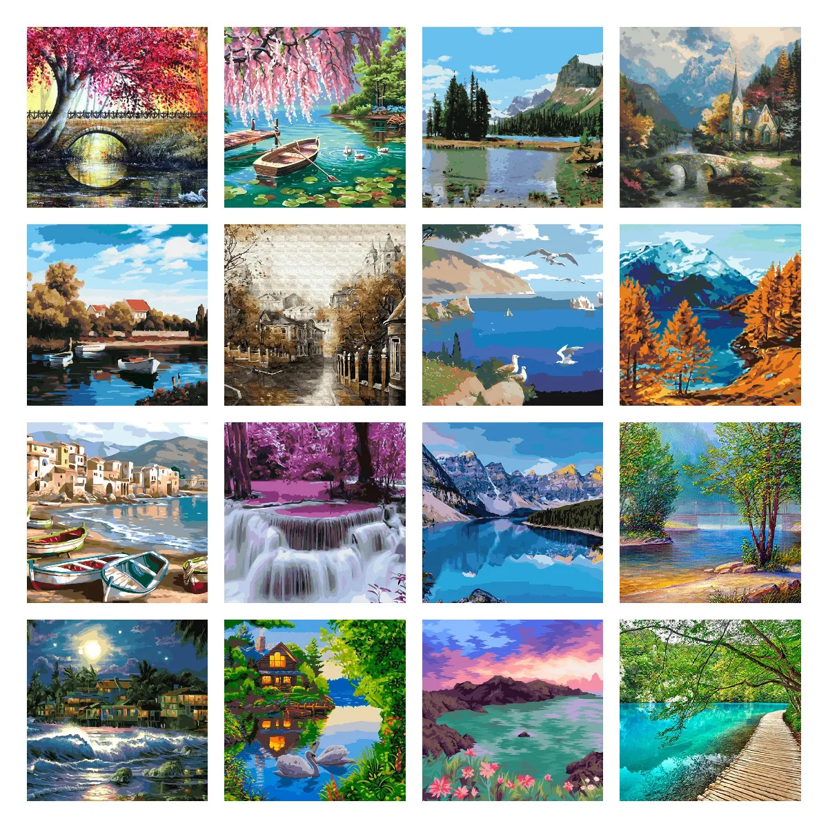 Набор для рисования сделай сам набор с изображением леса и осеннего пейзажа