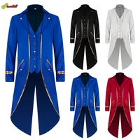 men victoria edwardian medieval renaissance jacket steampunk trench coat frock outwear vintage prince overcoat cosplay costume